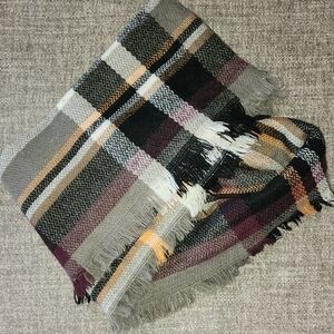 Plaid Fringe Infinity Scarf